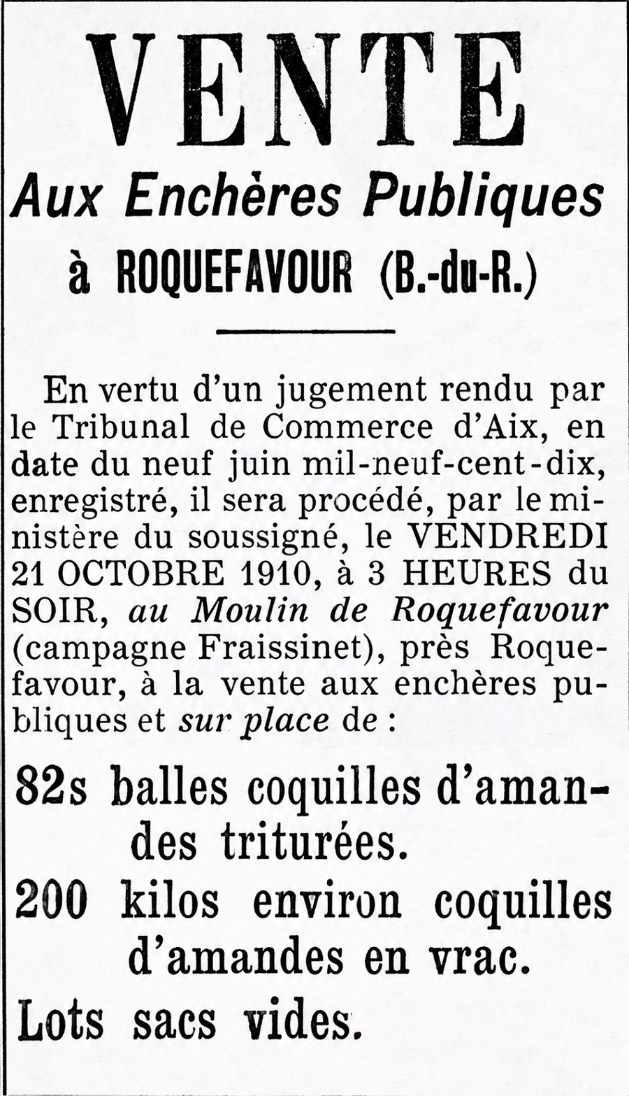Vente enchères publiques