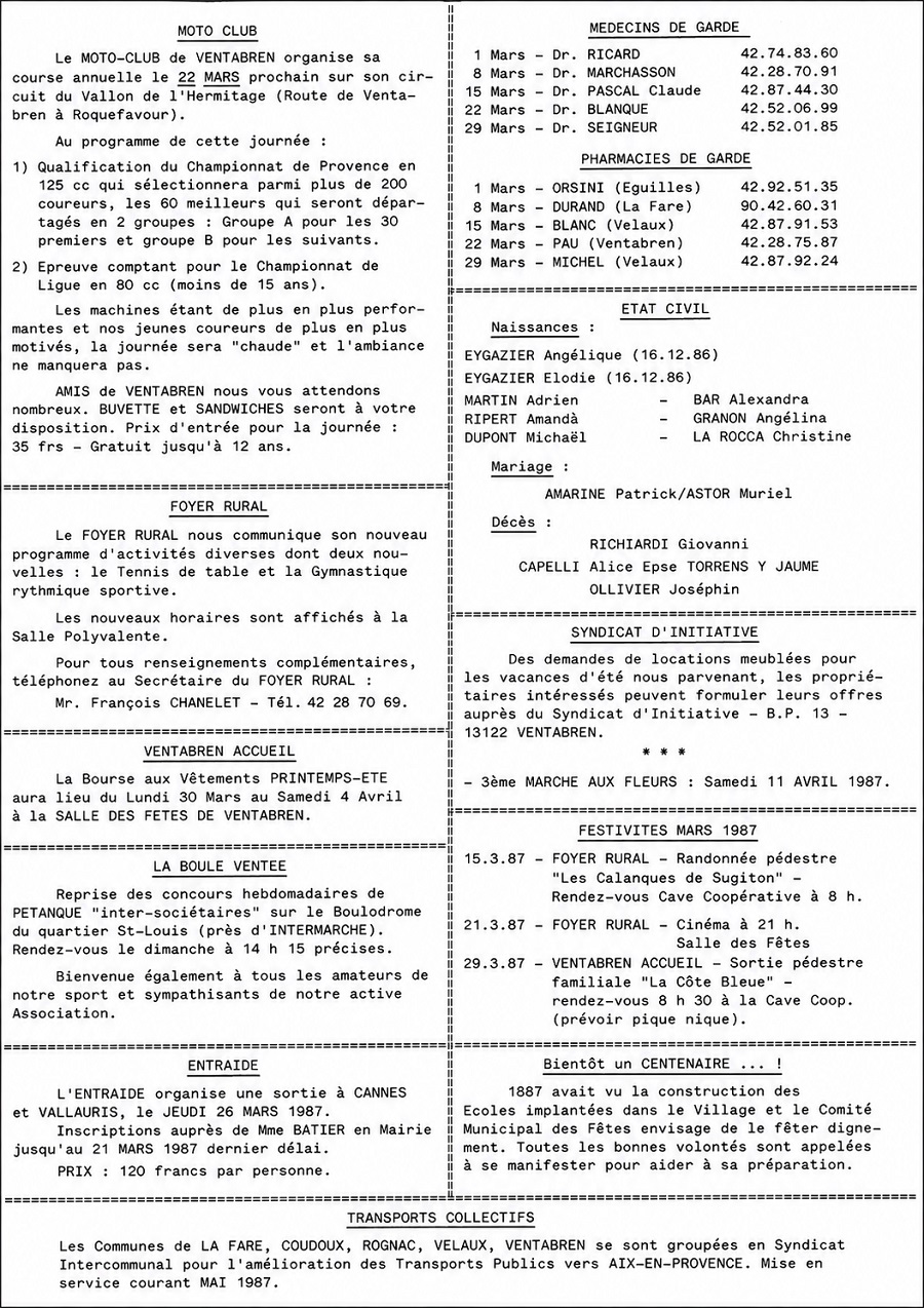 Flash Info Mairie Mars 1987 verso