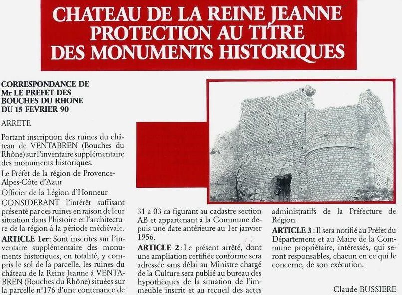 Les ruines du château classées monuments historiques.