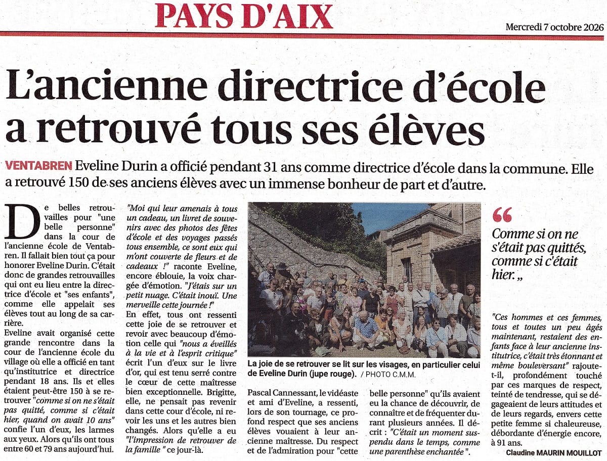 Eveline Durin et ses élèves