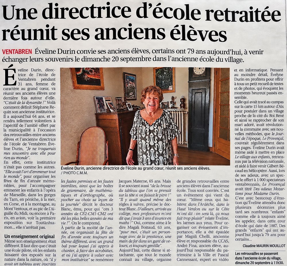 Eveline Durin et ses anciens élèves