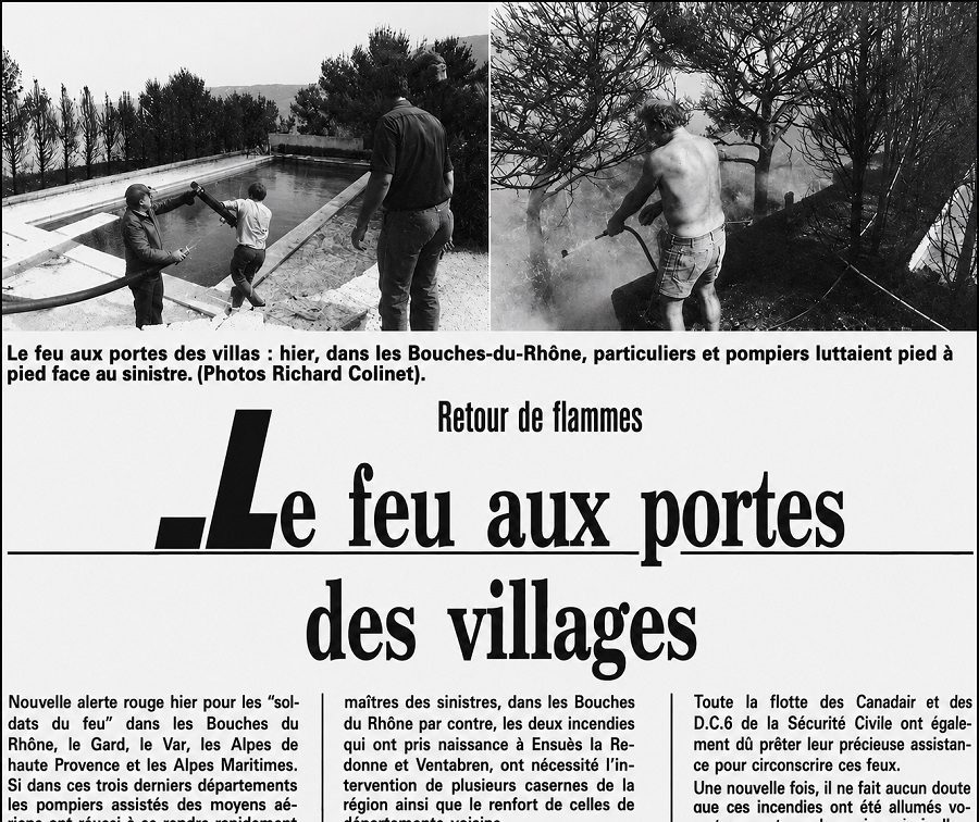 Le feu aux portes du village