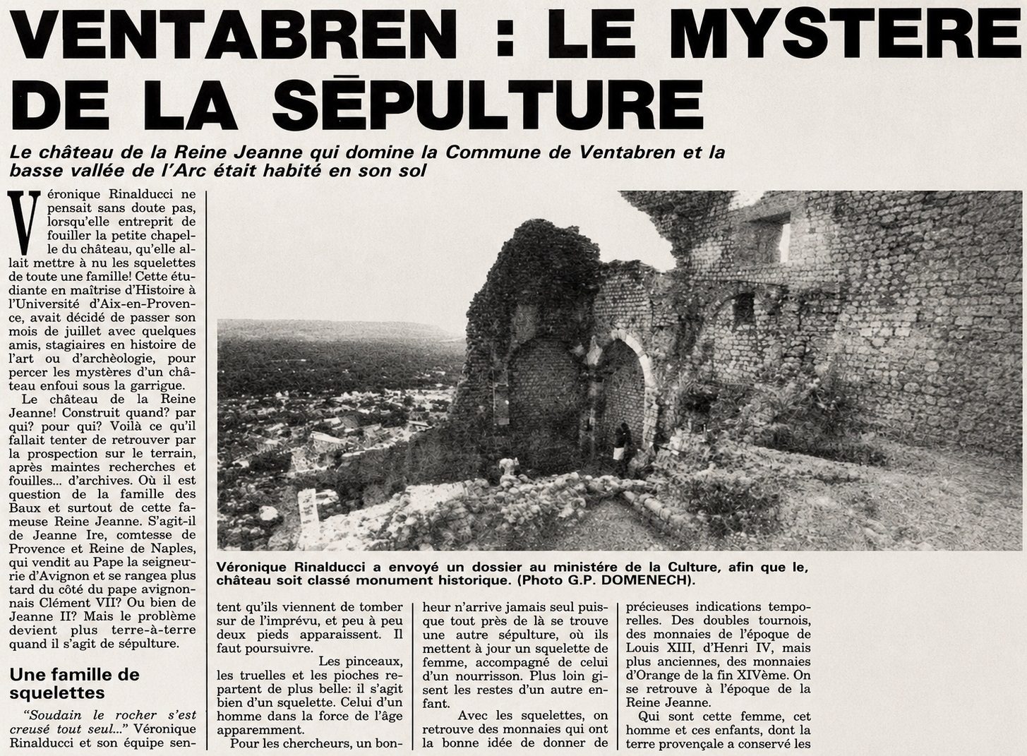 Ventabren, le mystère de la sépulture